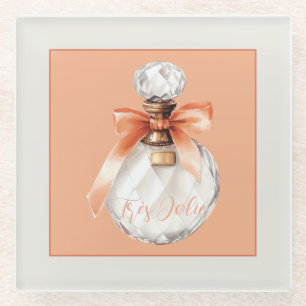 Dessous-de-verre En Verre Ruban de flacon de parfum Très Jolie (très joli)