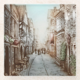 Dessous-de-verre En Verre Rues de Paris, France - Art Vintage pastoral