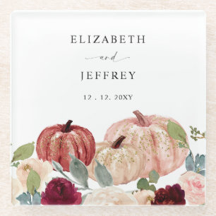 Dessous-de-verre En Verre Russe moderne Citrouille Mariage de automne de pay