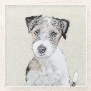 Dessous-de-verre En Verre Russell Terrier Peinture rugueuse - Art Chien orig