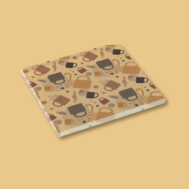 Dessous-de-verre En Verre Rustic Coffee Love - Mug and Heart Motif (Créateur téléchargé)