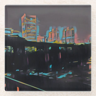 Dessous-de-verre En Verre RVA Dans Le Dessous de verre De Verre Nocturne