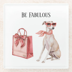 Dessous-de-verre En Verre Sac à main rouge pour chien Be Fabulous