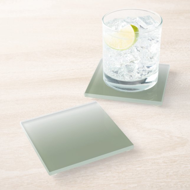 Dessous-de-verre En Verre Sage Green Ombre (Incliné)