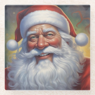 Dessous-de-verre En Verre Santa Clause Joyeux Noël Bonne année