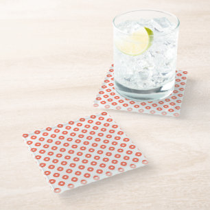 Dessous-de-verre En Verre saumon Motif "Kanoko" - Fawn Spot