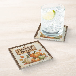DESSOUS-DE-VERRE EN VERRE SCÈNES DE COULEURS D'AUTOMNE AU TIMBRE