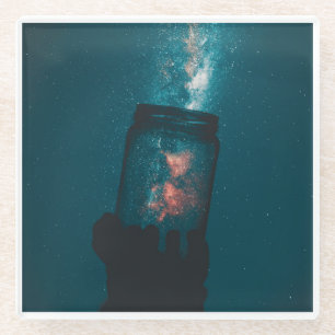 Dessous-de-verre En Verre Science du Cosmos dans un Dessous de verre Jar