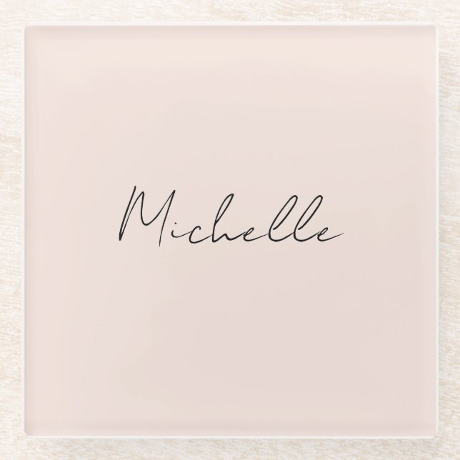 Dessous-de-verre En Verre Script élégant et classique Ajouter votre nom (Devant)