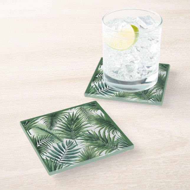 Dessous-de-verre En Verre Se sentir tropical (Incliné)