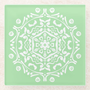 Dessous-de-verre En Verre Seafoam Mandala