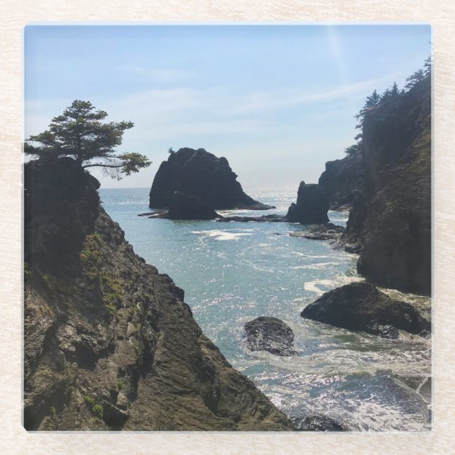 Dessous-de-verre En Verre Secret Beach, Samuel H. Boardman, Oregon (Devant)