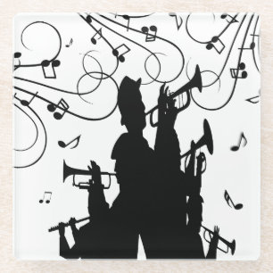 Dessous-de-verre En Verre Section de cuivres Trompette Jazz Musique
