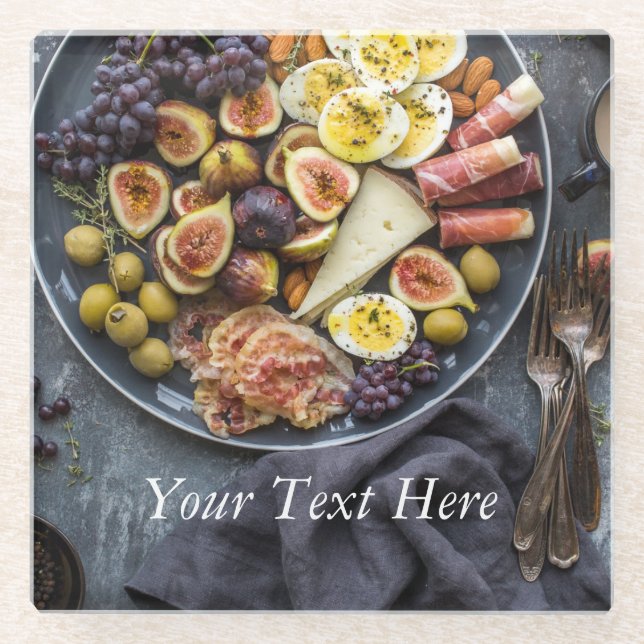 Dessous-de-verre En Verre Sélection de nourriture italienne (Devant)