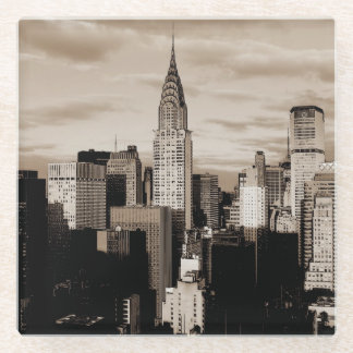 Dessous-de-verre En Verre Sepia New York City - Croquis