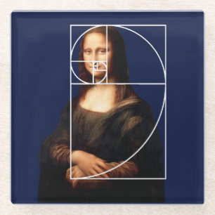 Dessous-de-verre En Verre Séquence Leonardo da Vinci Mona Lisa Fibonacci