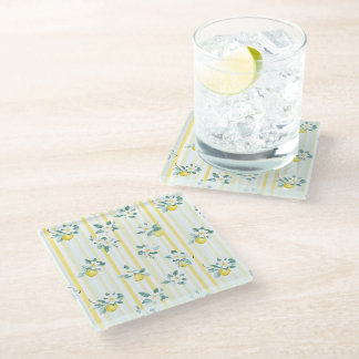 Dessous-de-verre En Verre Shabby Chic Lemon Floral Series Design #12