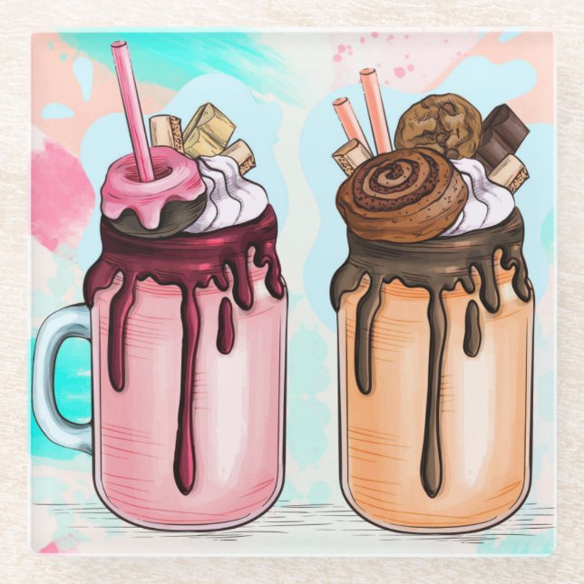 Dessous-de-verre En Verre Shakes colorés (Devant)