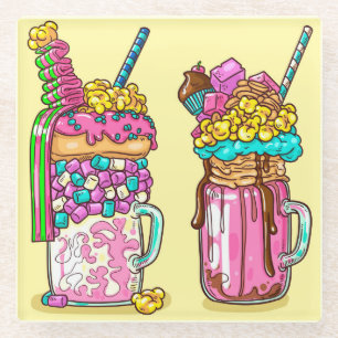 Dessous-de-verre En Verre Shakes colorés