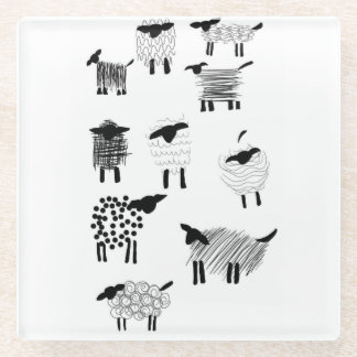 Dessous-de-verre En Verre Sheep doodles