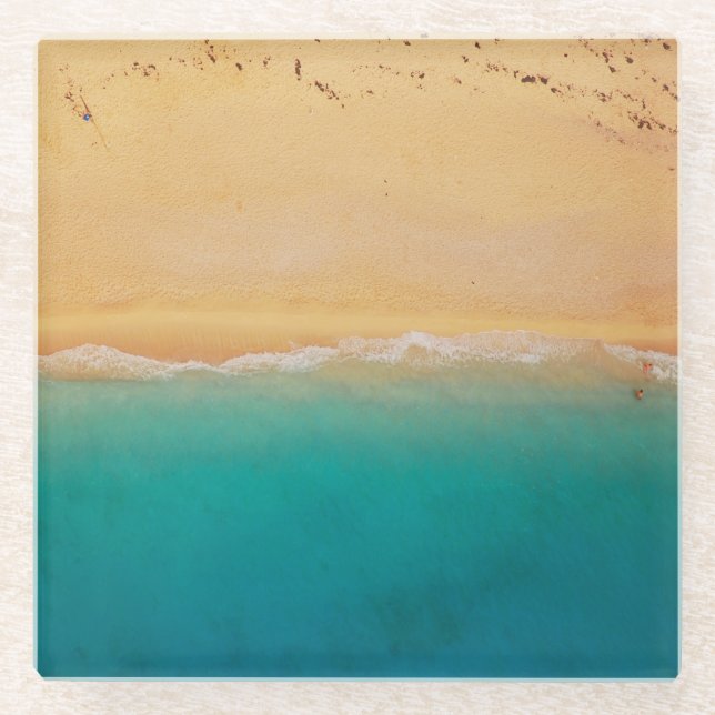 Dessous-de-verre En Verre Shoreline d'en haut (Devant)