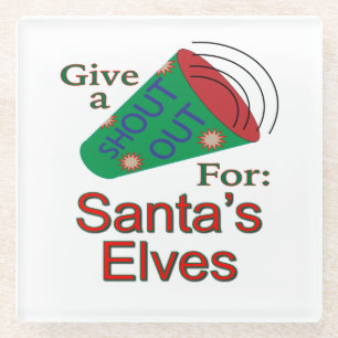 Dessous-de-verre En Verre Shout Out pour Père Noël Elves