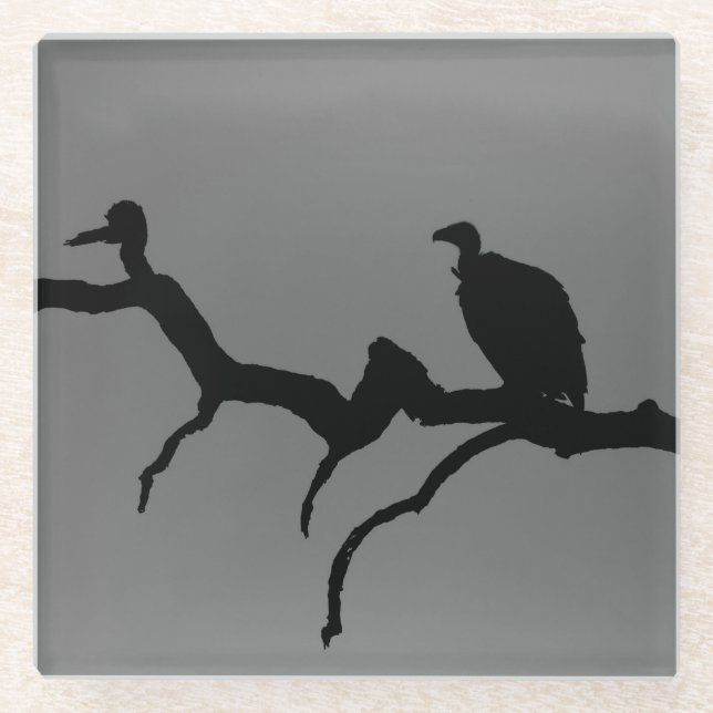 Dessous-de-verre En Verre Silhouette vautour (Devant)
