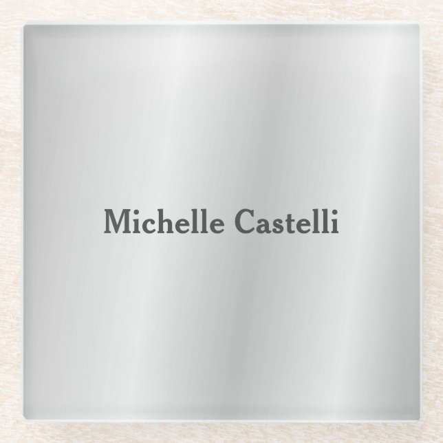 Dessous-de-verre En Verre Silver Grey Professionnel Unique Classique Simple (Devant)