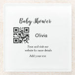 Dessous-de-verre En Verre Simple baby shower site web code-barres QR ajouter<br><div class="desc">Conçu pour le baby shower</div>