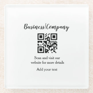 Dessous-de-verre En Verre Simple entreprise site web code-barres QR ajouter 