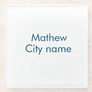 Dessous-de-verre En Verre simple lettre initiale monogramme ajouter votre no