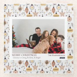 Dessous-de-verre En Verre Simple Marié et Joyeux Noël de Jeunes Mariés Photo