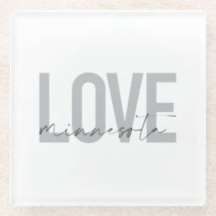 Dessous-de-verre En Verre Simple, moderne, urbain, design cool J'aime Minnes