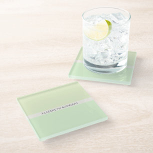 Dessous-de-verre En Verre Simple Moderne Vert Clair de Printemps