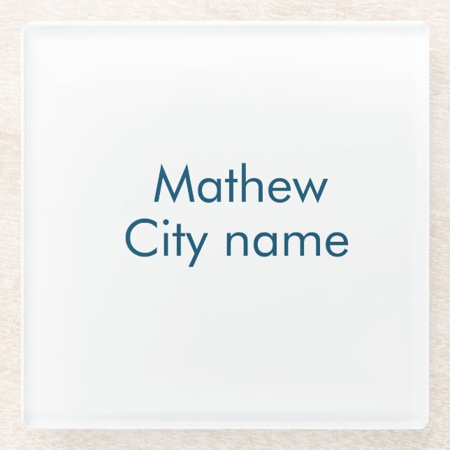 Dessous-de-verre En Verre simple monogramme de lettre initiale ajoutez votre (Devant)