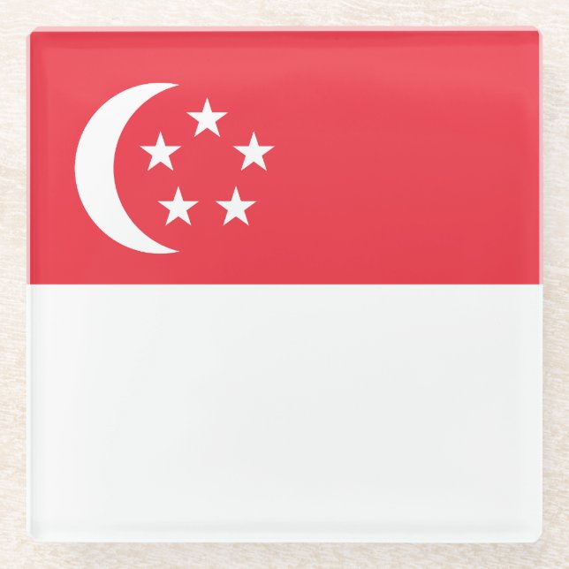 Dessous-de-verre En Verre Singapore Flag (Devant)
