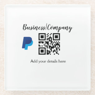 Dessous-de-verre En Verre Site web simple d'entreprise code-barres QR ajoute