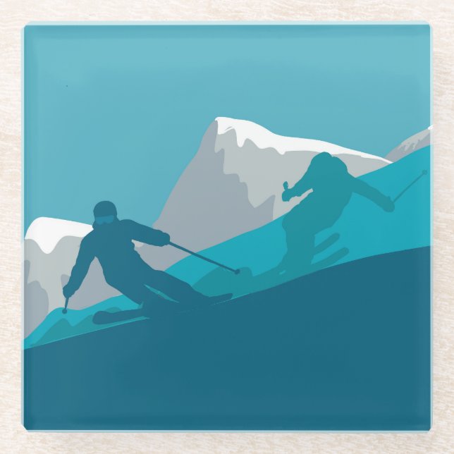 Dessous-de-verre En Verre Ski alpin (Devant)