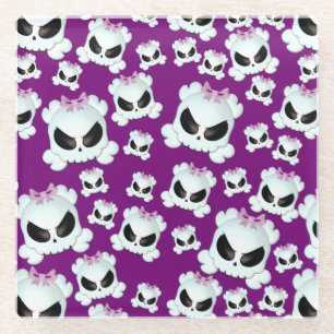 Dessous-de-verre En Verre Skullz Girly