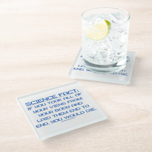 Dessous-de-verre En Verre SlipperyJoe's drôle dire science fait bleu remov