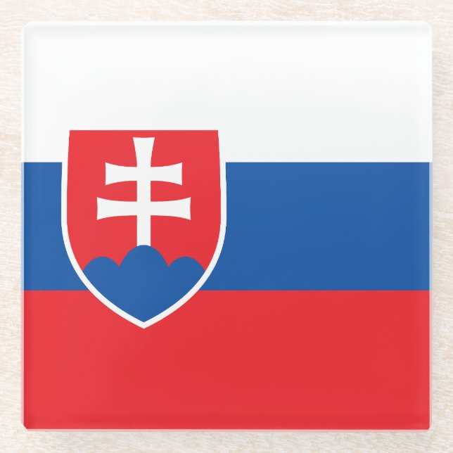 Dessous-de-verre En Verre Slovakia Flag (Devant)