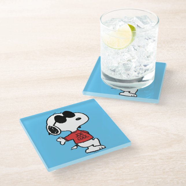 Dessous-de-verre En Verre Snoopy "Joe Cool" debout (Incliné)
