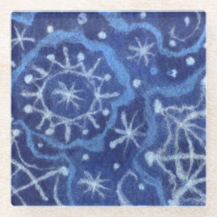 Dessous-de-verre En Verre Snowfall Snowflakes Snow Flakes Flurier Nouvel an