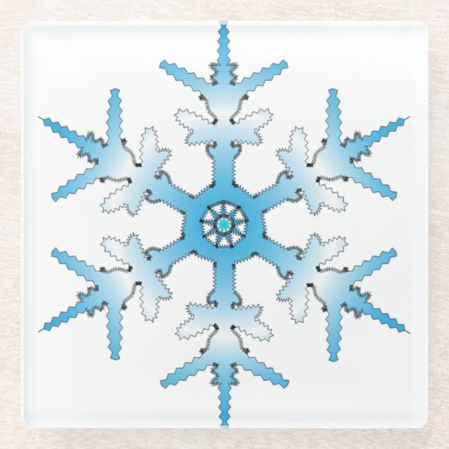 DESSOUS-DE-VERRE EN VERRE SNOWFLAKE (Devant)