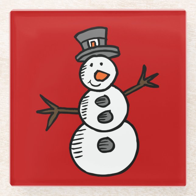 Dessous-de-verre En Verre Snowman (Devant)