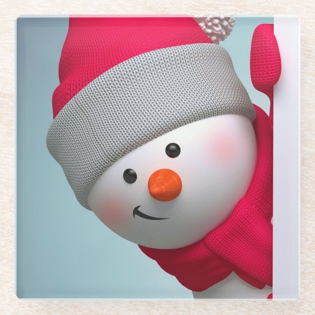 Dessous-de-verre En Verre Snowman (Devant)