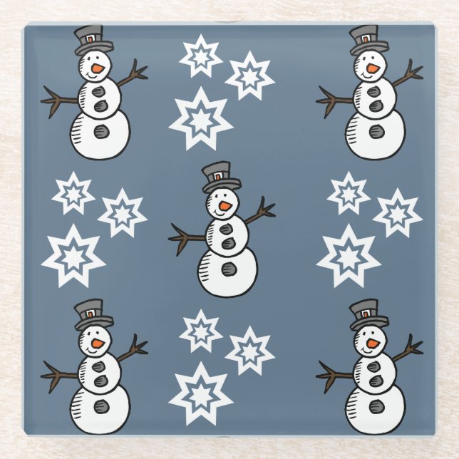 Dessous-de-verre En Verre Snowman (Devant)