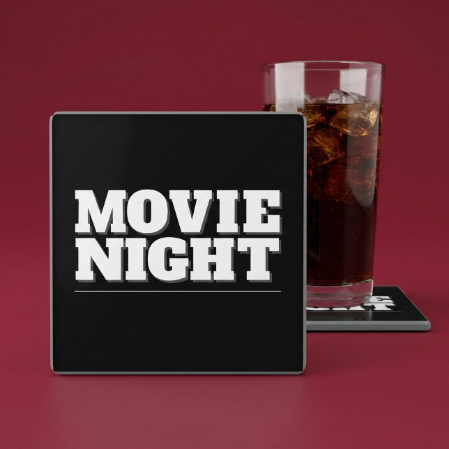 Dessous-de-verre En Verre Soirée Cinéma (Créateur téléchargé)