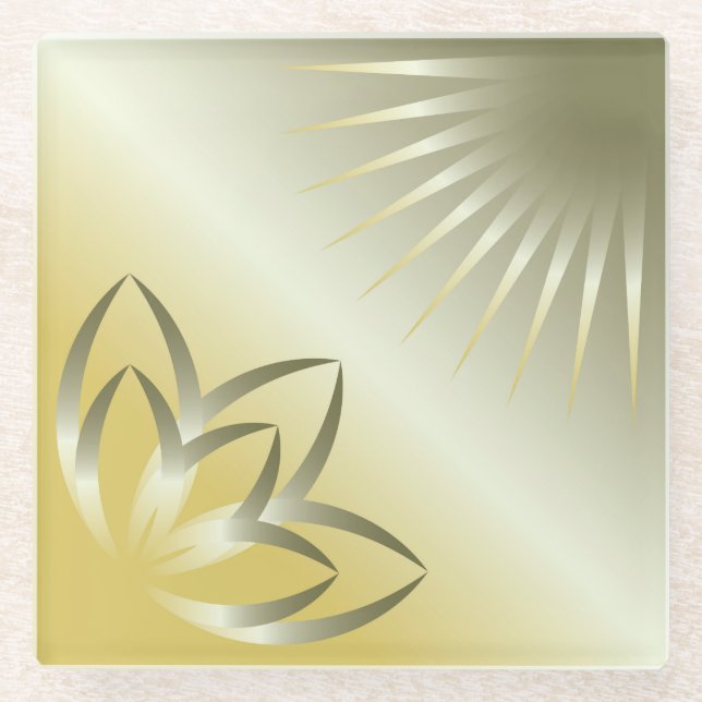 Dessous-de-verre En Verre soleil et fleur (Devant)