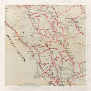 Dessous-de-verre En Verre Sonoma, Marin, lac, et comtés de Napa